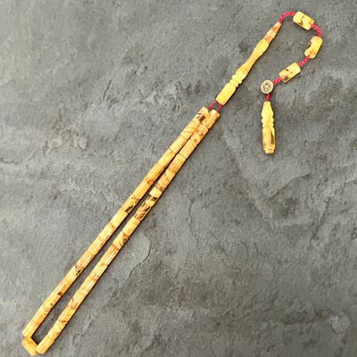 4x7mm Sarı Hareli Küçük Boy Kesme Model Tesbih