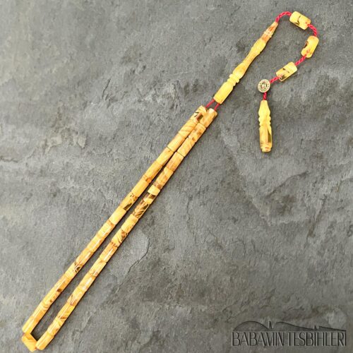 4x7mm Sarı Hareli Küçük Boy Kesme Model Tesbih