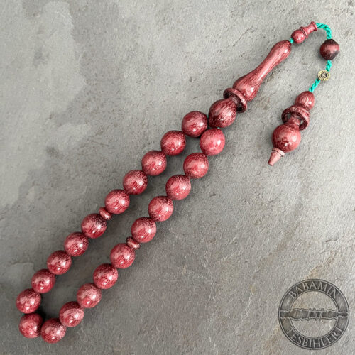 11x12mm Mor Gül Ağacı Tesbih – Havşa Delim ve Halka İşçilikli