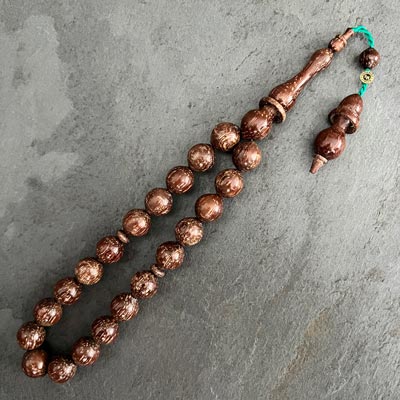 11x12mm Azobe Ağacı Tesbih – Havşa Delim ve Halka İşçilikli