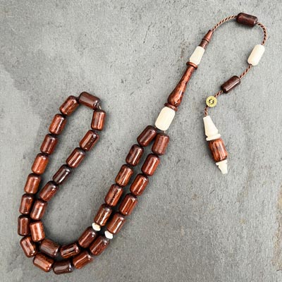 7x11mm Kapsül Model Narçıl Ağacı Karışımlı Yılan Ağacı Tesbih