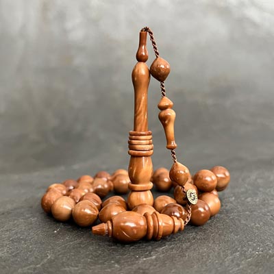 9x10mm Halkalı Sülün İmame İşçilikli Uçlu Küre Model Kuka Tesbih