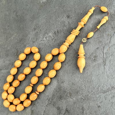 9x12mm Halkalı İmameli Limon Ağacı Tesbih