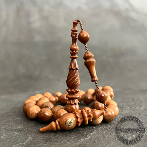 9x10mm Koleksiyonluk Oyma İşçilikli Kuka Tesbih – Uçlu Küre Model