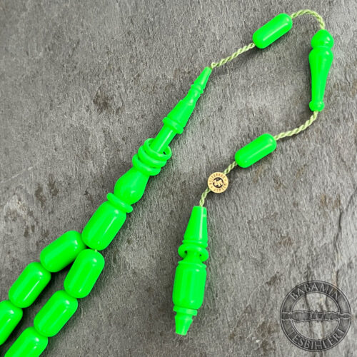 7×11,5mm Halka İşçilikli Yeşil Bowling Topu Katalin Tesbih