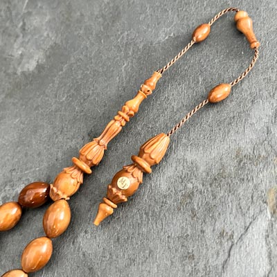 9x13mm Koleksiyonluk Oyma İşçilikli Kuka Tesbih – Beyzi Model