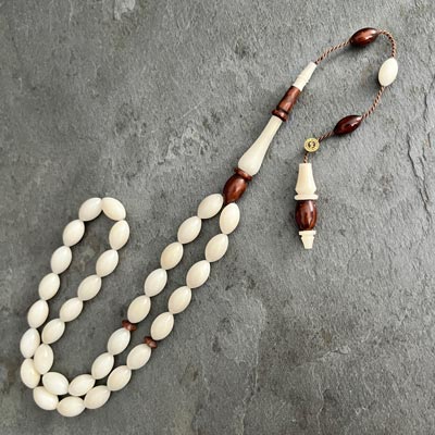 7x11mm Beyzi Model Yılan Ağacı Eklemeli Narçıl Tesbih