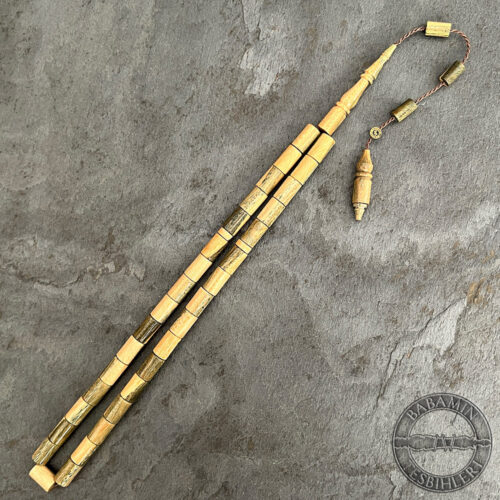 6,5×10,5mm Çift Renk Kesme Model Yeşil Pelesenk Ağacı Tesbih