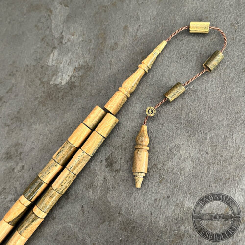 6,5×10,5mm Çift Renk Kesme Model Yeşil Pelesenk Ağacı Tesbih