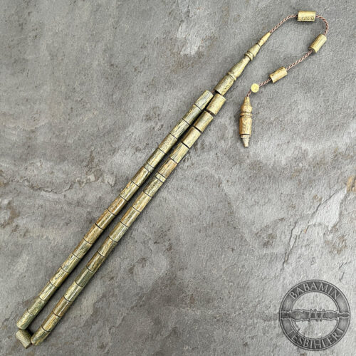 6,5×10,5mm Kesme Model Yeşil Pelesenk Ağacı Tesbih