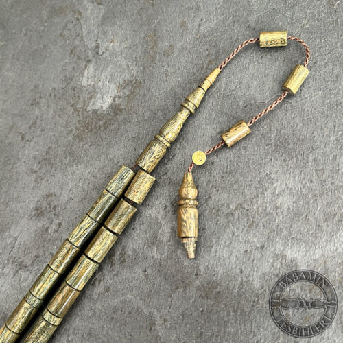 6,5×10,5mm Kesme Model Yeşil Pelesenk Ağacı Tesbih