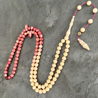 99’luk 7x7mm Küre Model Kiraz Renk Belçika Katalin Tesbih