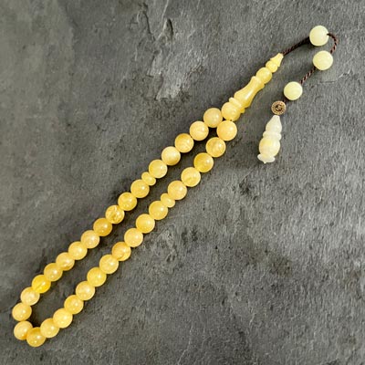 7x7mm Küre Model Damla Kehribar Tesbih DK60