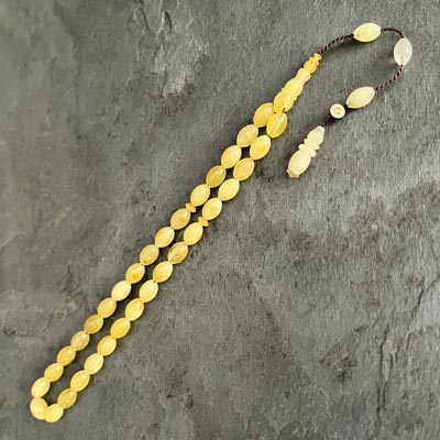 6×8,6mm Beyzi Model Damla Kehribar Tesbih