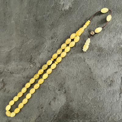 6×8,6mm Beyzi Model Damla Kehribar Tesbih DK62