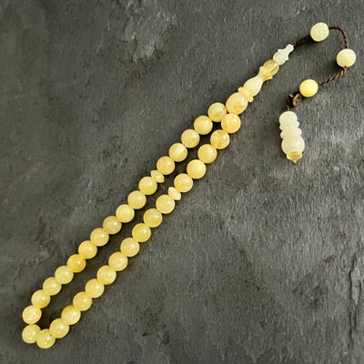 7x7mm Küre Model Damla Kehribar Tesbih DK63