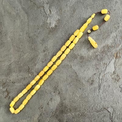 6,3x11mm Kapsül Model Damla Kehribar Tesbih