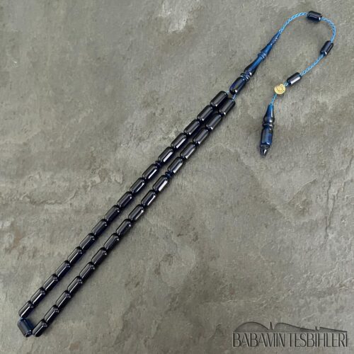 5,5×9,5mm Lacivert Sıkma Kehribar Kapsül Model Tesbih