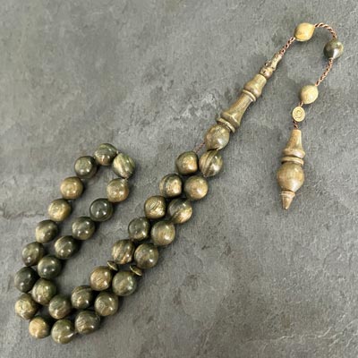 9x10mm Yeşil Pelesenk Ağacı Tesbih – Uçlu Küre Model