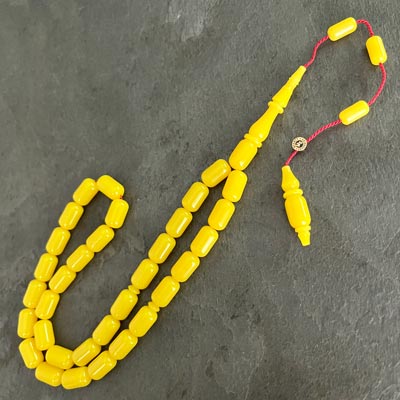 7×11,5mm Sarı Bowling Topu Katalin Tesbih