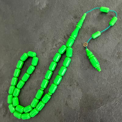 7×11,5mm Yeşil Bowling Topu Katalin Tesbih