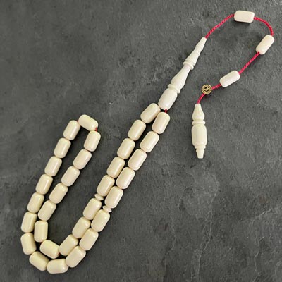 7×11,5mm Krem Rengi Bowling Topu Katalin Tesbih