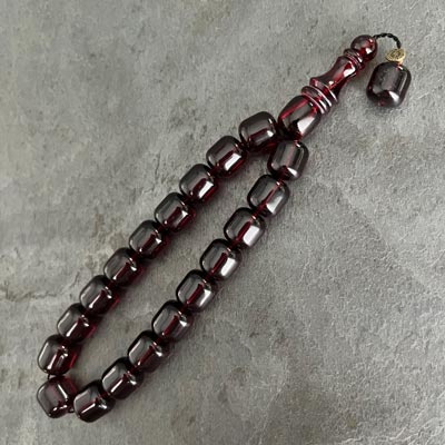 11x13mm Koyu Kırmızı Kapsül Maskot Model Tesbih