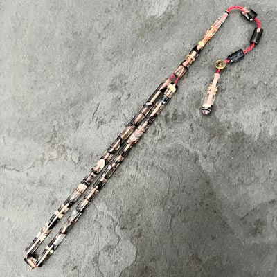 4x7mm Siyah Hareli Küçük Boy Kesme Model Tesbih