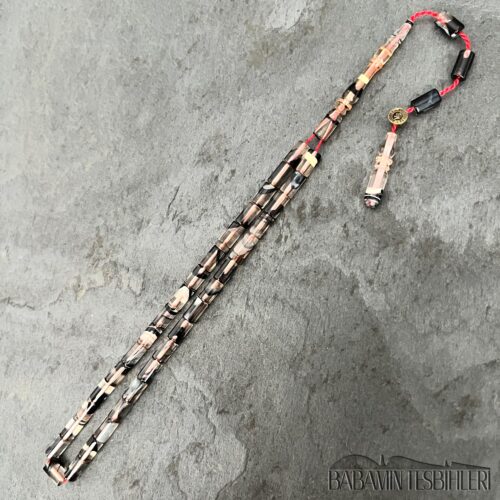 4x7mm Siyah Hareli Küçük Boy Kesme Model Tesbih