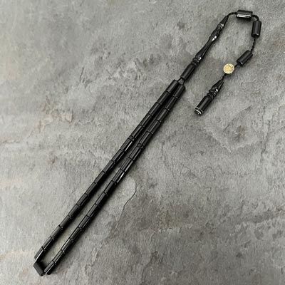4x7mm Siyah Küçük Boy Kesme Model Tesbih