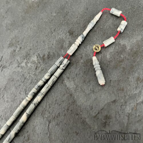 4x7mm Mermer Desenli Küçük Boy Kesme Model Tesbih