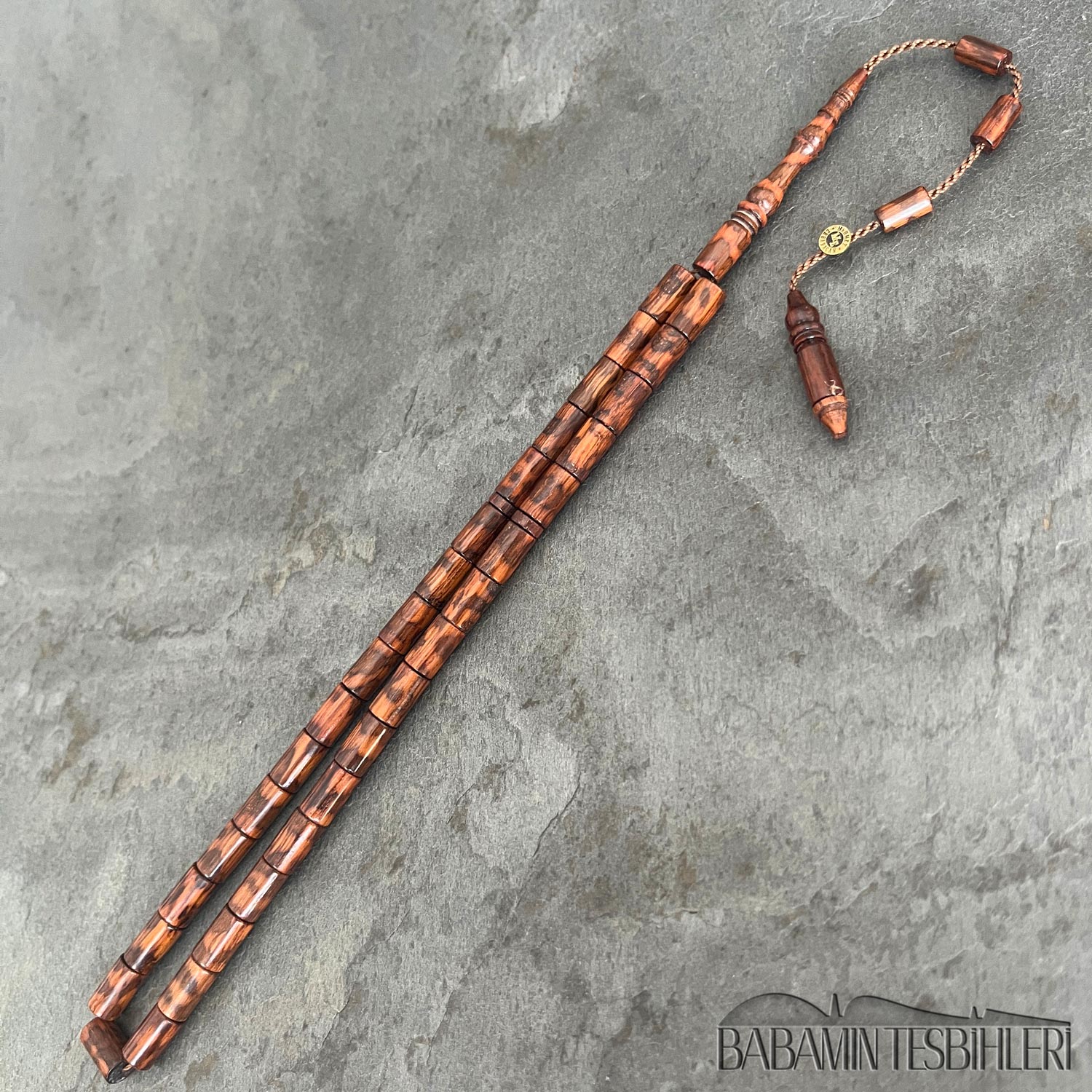 5,5×9,5mm Kesme Model Yoğun Desenli Yılan Ağacı Tesbih
